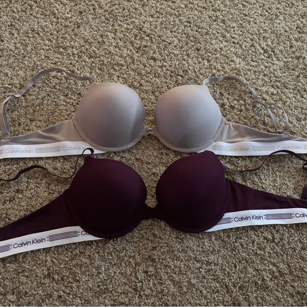 Calvin Klein Bra Set - Plum and Taupe